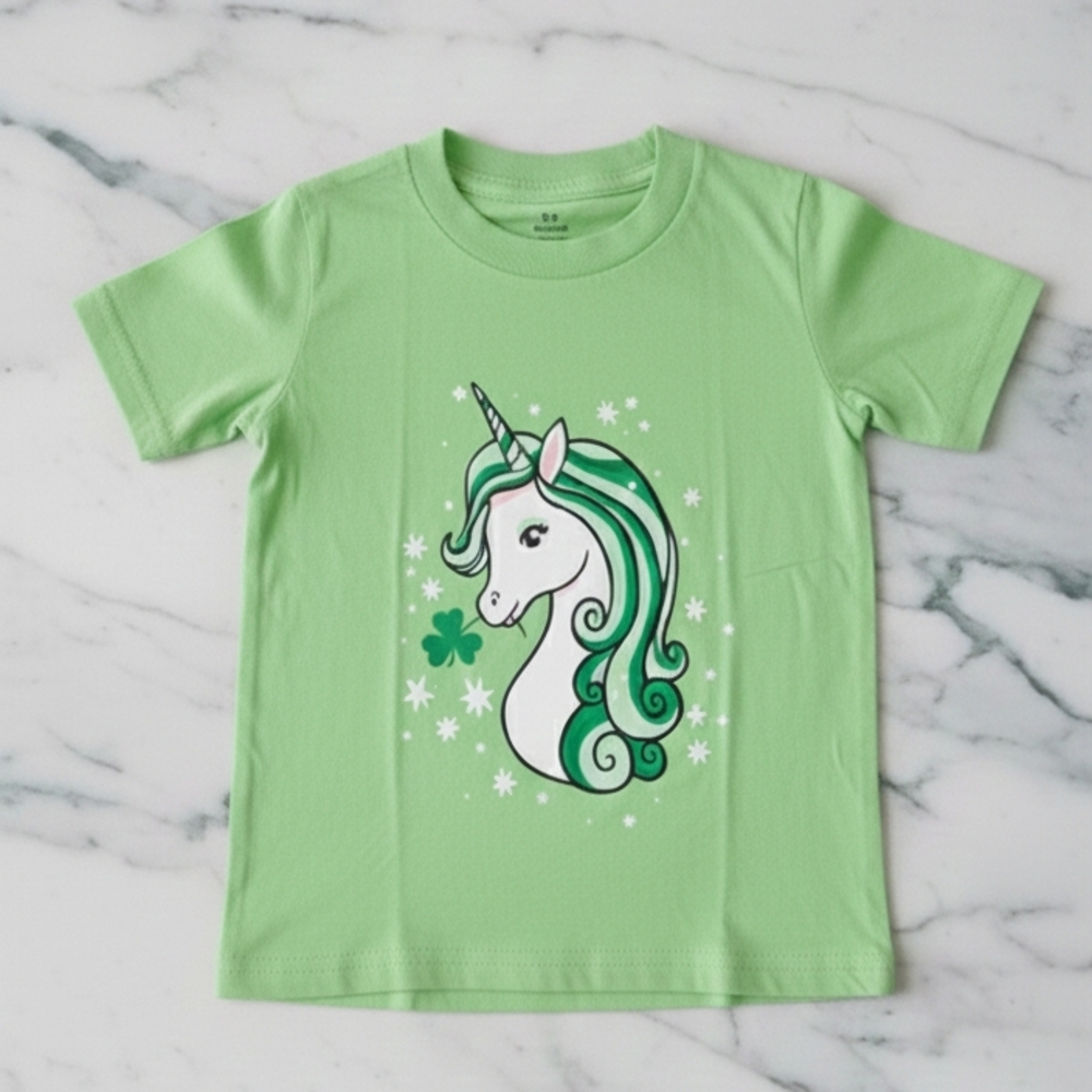 Green Unicorn Kids T-Shirt
